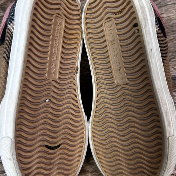 BURBERRY BABY Toddler Canvas Leather Pink Check Sneaker EUR 26 US SIZE 9C Used - Picture 7 of 8